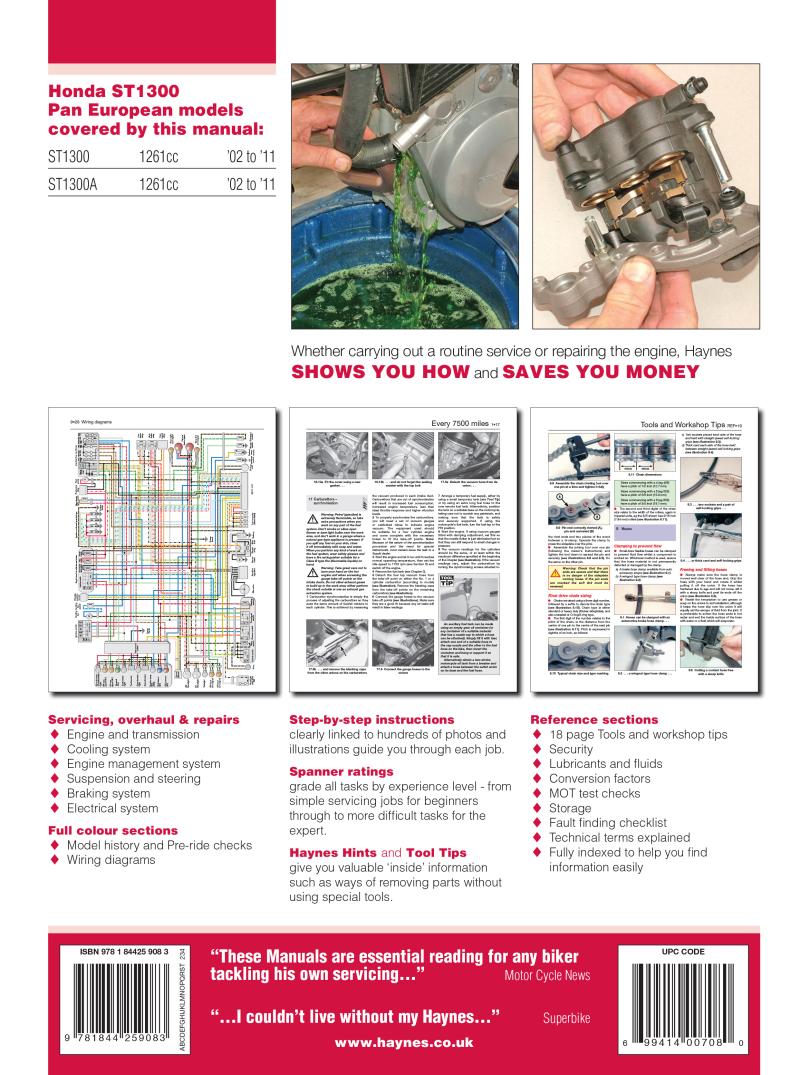 Honda ST1300 Pan European (02 - 11) Haynes Repair Manual