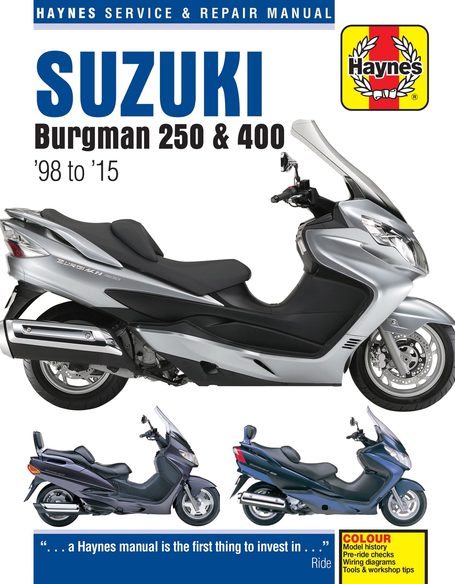 Suzuki Burgman 250 & 400 (98 - 15) Haynes Repair Manual