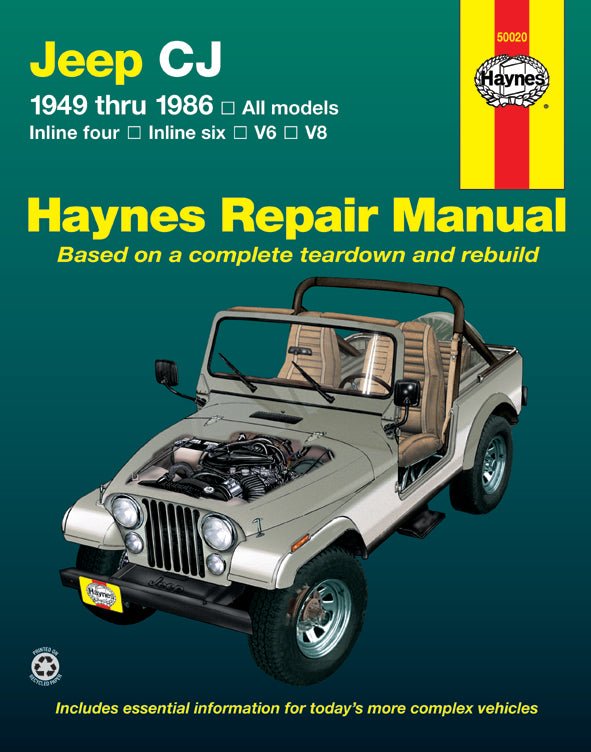 Jeep CJ for Jeep CJ models, Scrambler, Renegade. Laredo & Golden Eagle (1949-1986) Haynes Repair Manual (USA)