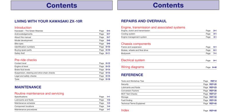 Kawasaki Ninja ZX-10R (04 - 10) Haynes Repair Manual