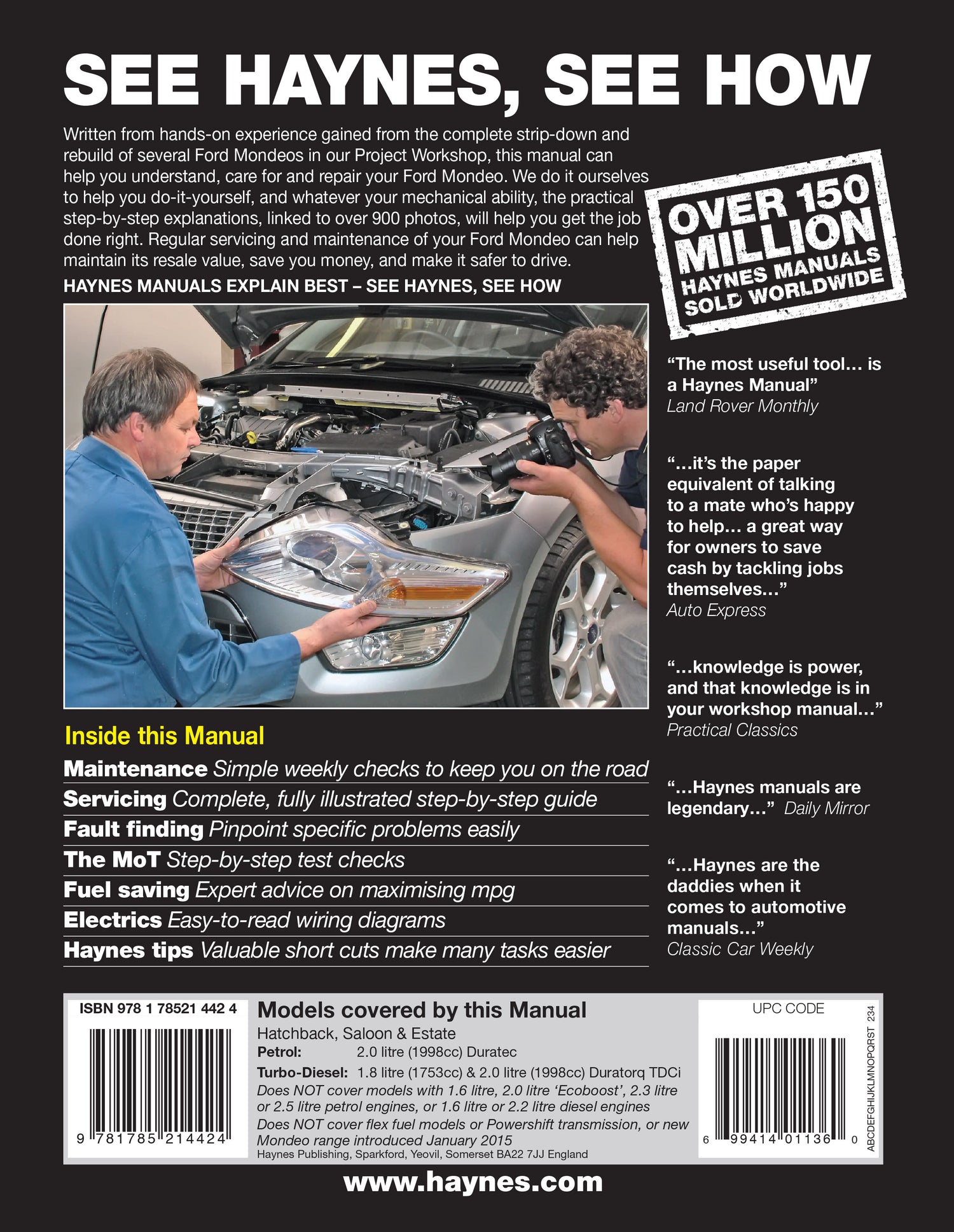 Ford Mondeo Petrol & Diesel (Apr 07 - 14) Haynes Repair Manual