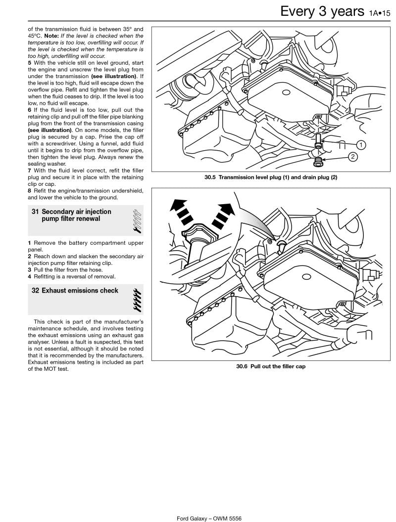 Ford Galaxy Petrol & Diesel (00 - 06) Haynes Repair Manual