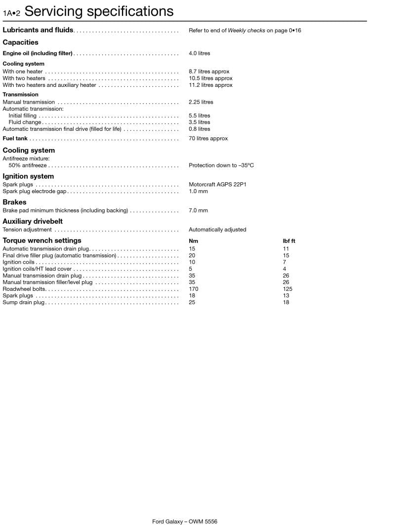 Ford Galaxy Petrol & Diesel (00 - 06) Haynes Repair Manual