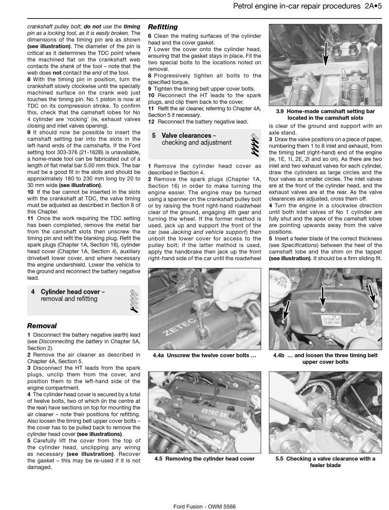 Ford Fusion Petrol & Diesel (02 – 12) Haynes Repair Manual
