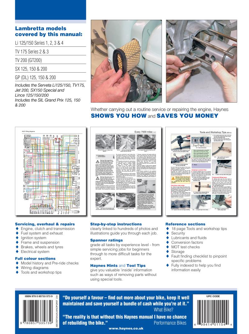 Lambretta Scooters (58 - 00) Haynes Repair Manual