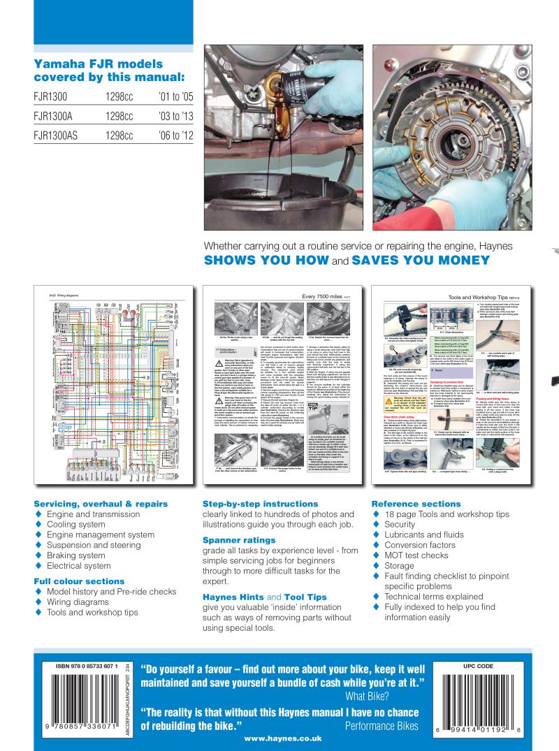 Yamaha FJR1300 (01 - 13) Haynes Repair Manual