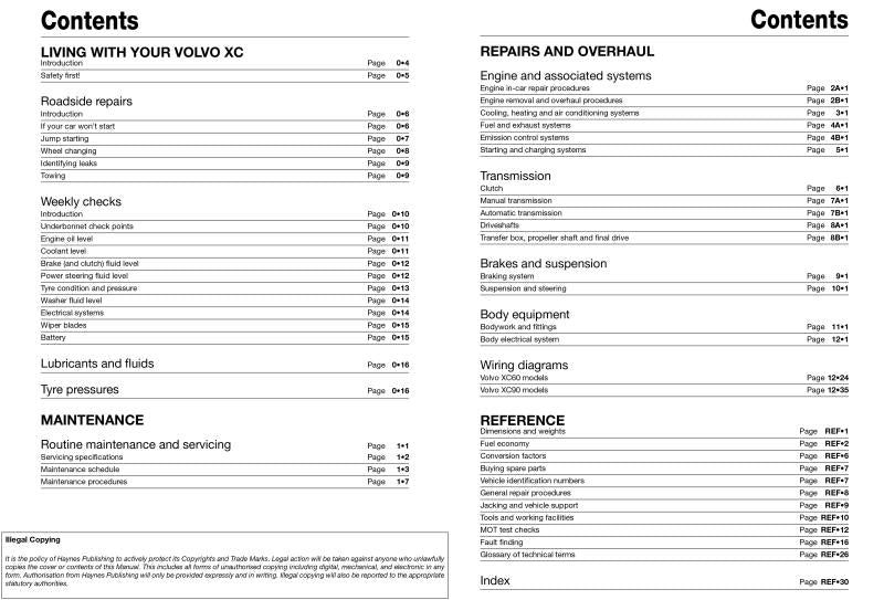 Volvo XC60 & XC90 Diesel (03 - 13) Haynes Repair Manual