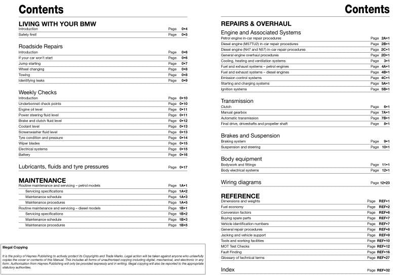 BMW 3-Series (Sept 08 to Feb 12) Haynes Repair Manual