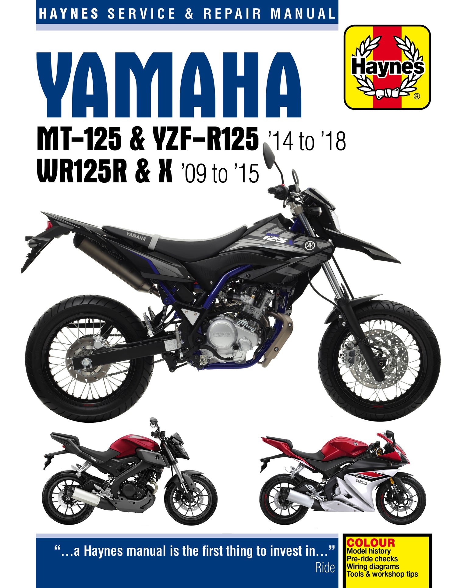 Yamaha MT-125, YZF-R125 (14 - 15) & WR125R/X (09 - 15) Haynes Repair Manual
