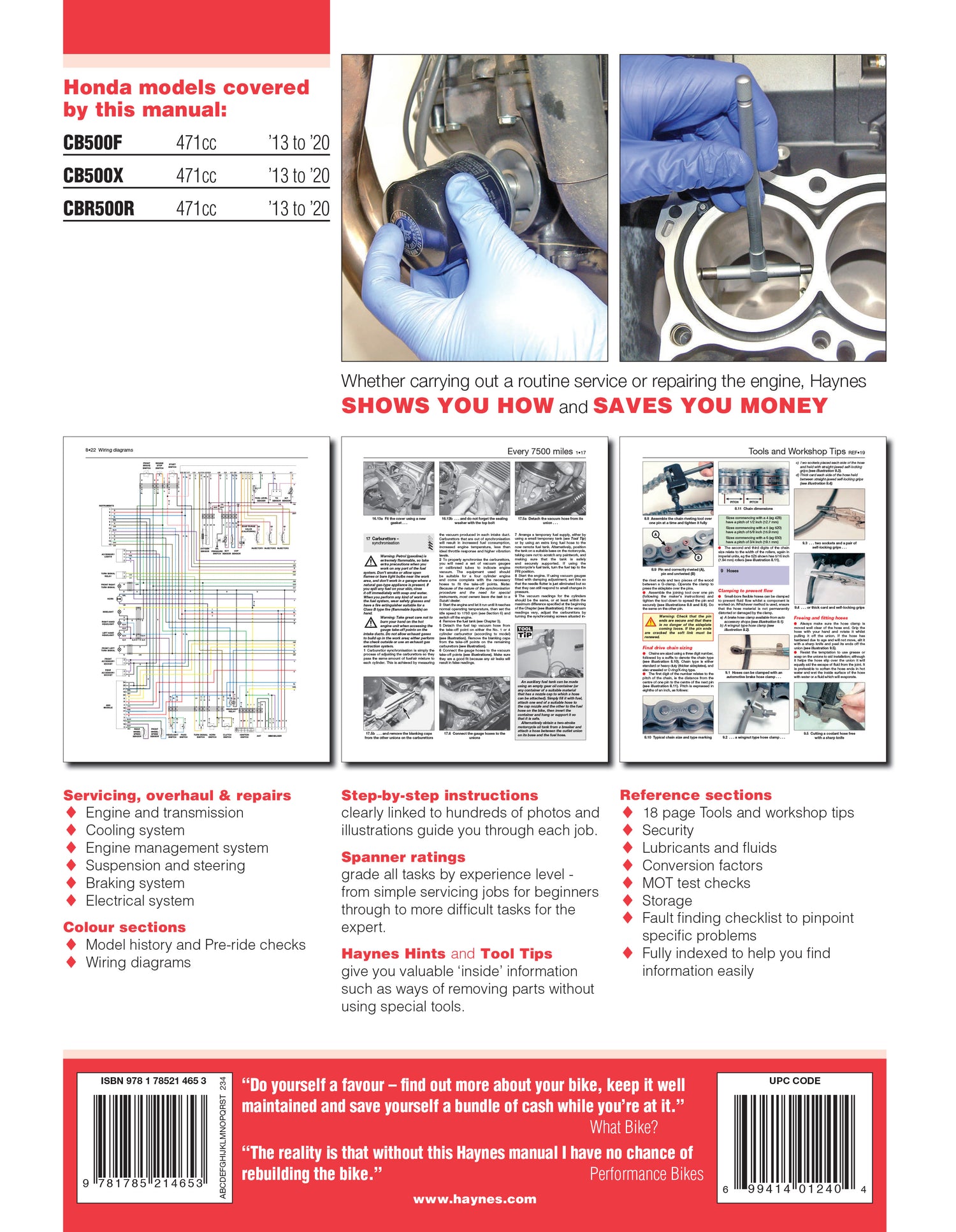 Honda CB500F/X & CBR500R (13-20) Haynes Repair Manual