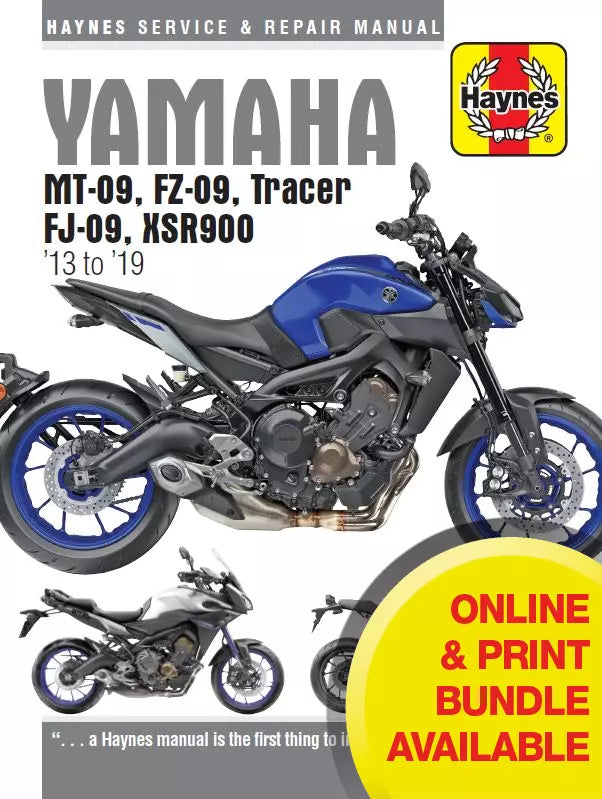 Yamaha MT-09, FZ-09, Tracer FJ-09 & XSR900 (13 - 19) Haynes Repair Yamaha MT-09, FZ-09, Tracer FJ-09 & XSR900 (13 - 19) Haynes Repair