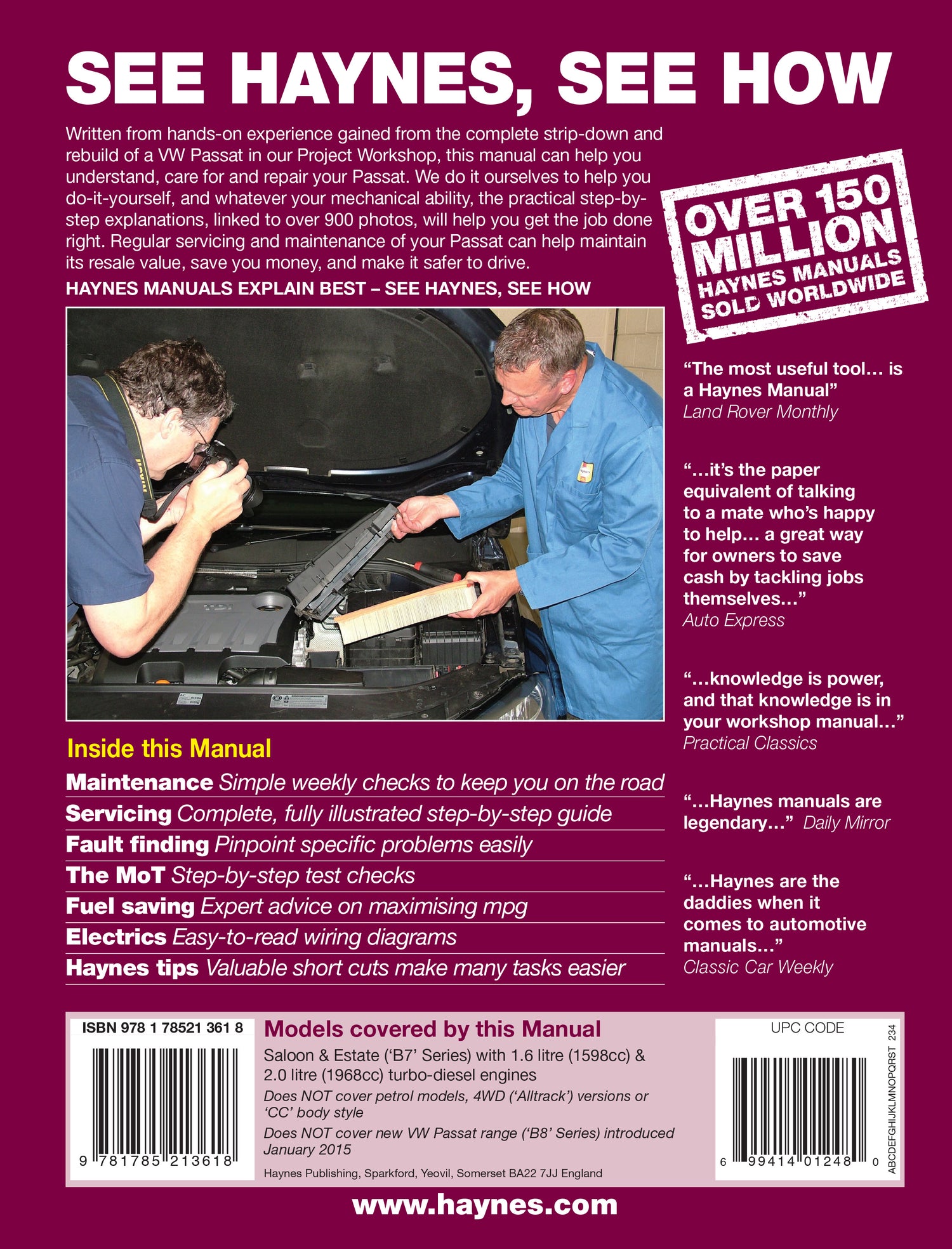 Volkswagen Passat Diesel (11-14) 60 to 64 Haynes Repair Manual