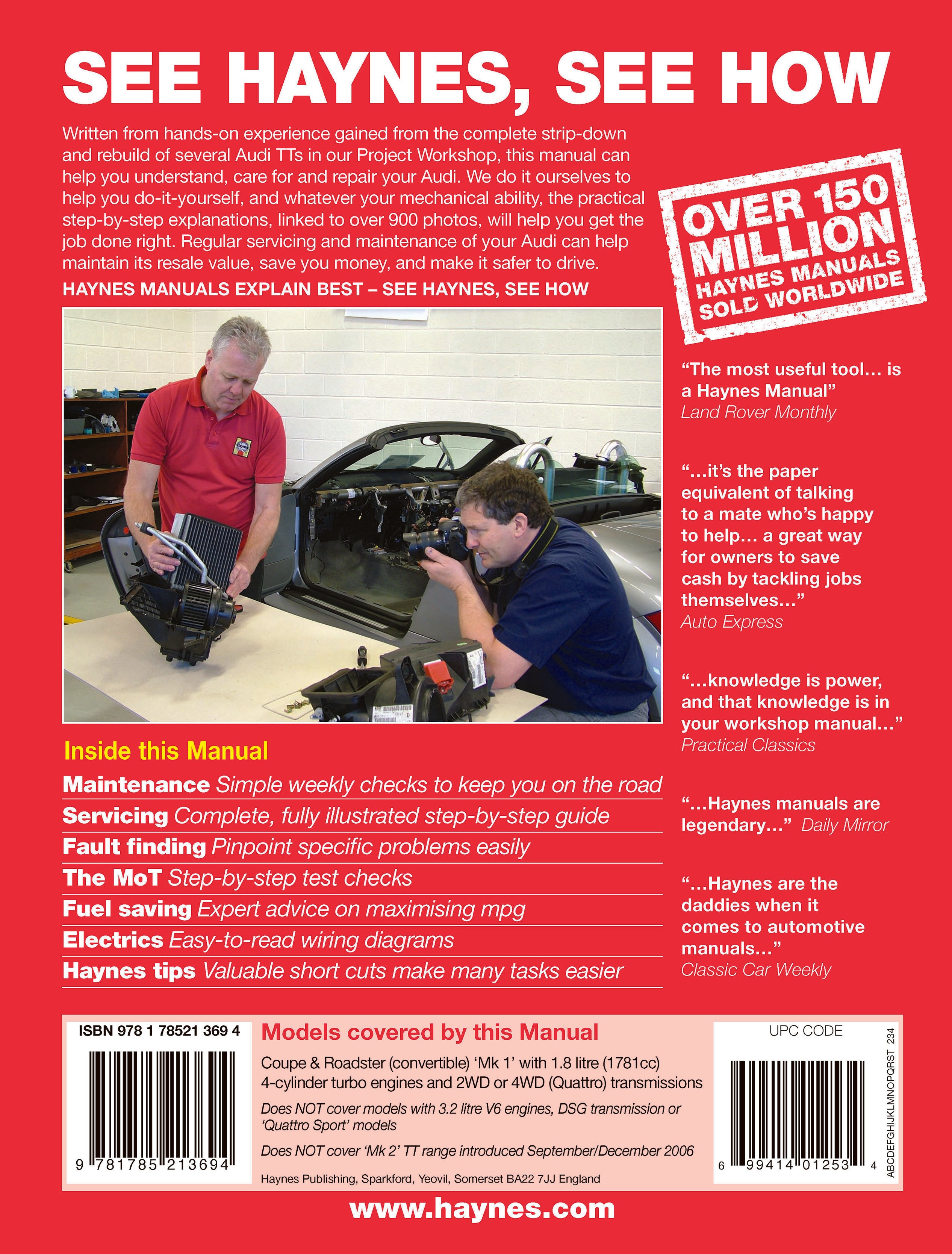 語学・辞書・学習参考書 OTUG Team Workshop Manual Audi TT (99 to 06) T to 56 Haynes Repair Manual – Haynes Manuals