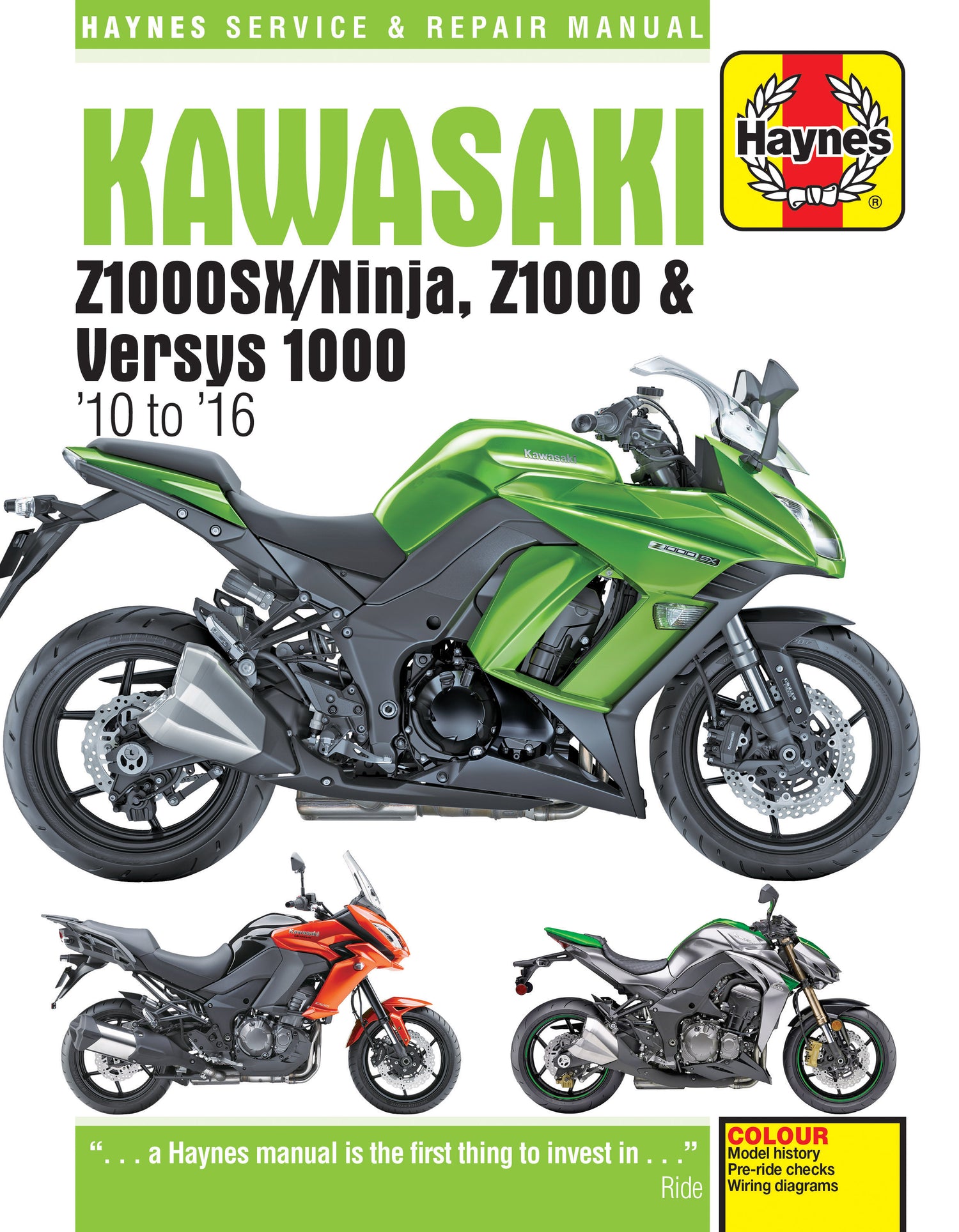 Kawasaki Z1000, Z1000SX & Versys (10 to 16) Haynes Repair Manual