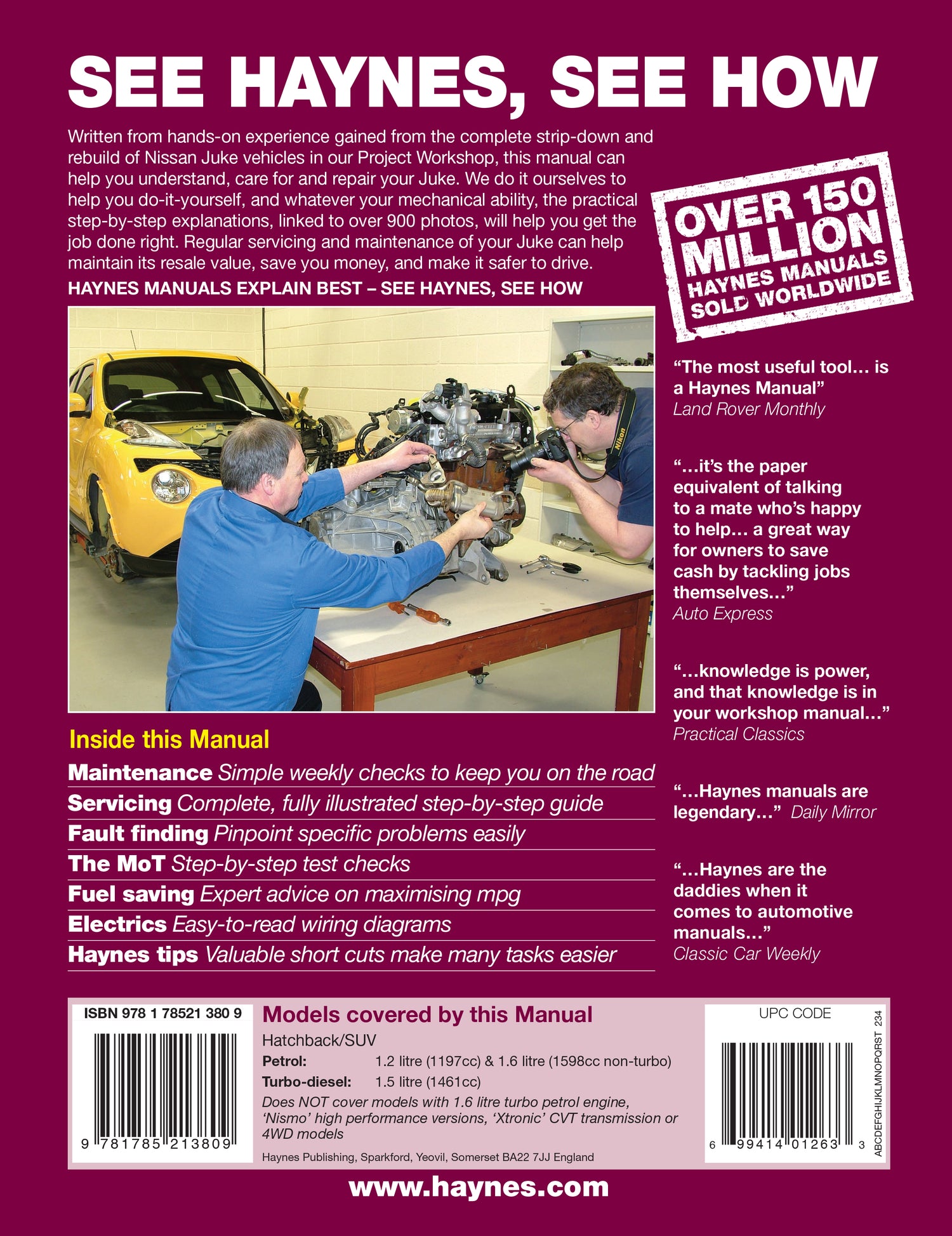 Nissan Juke (10 - 17) Haynes Repair Manual