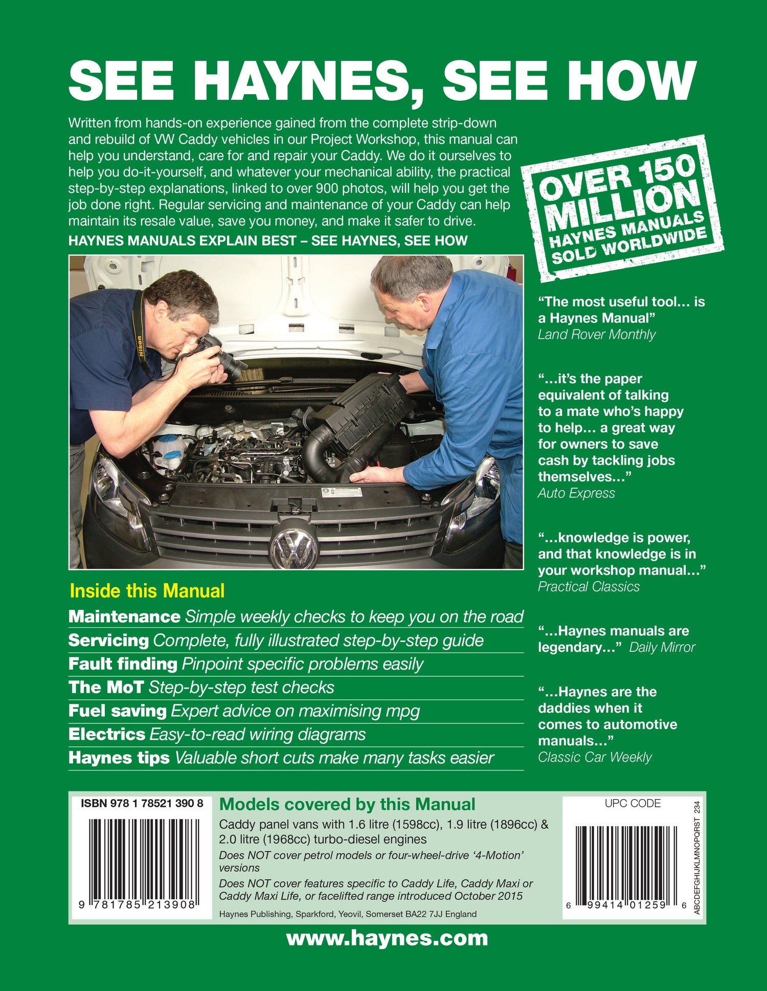 VW Caddy Diesel (Mar 04-Sept 15) 04 to 65 Haynes Repair Manual