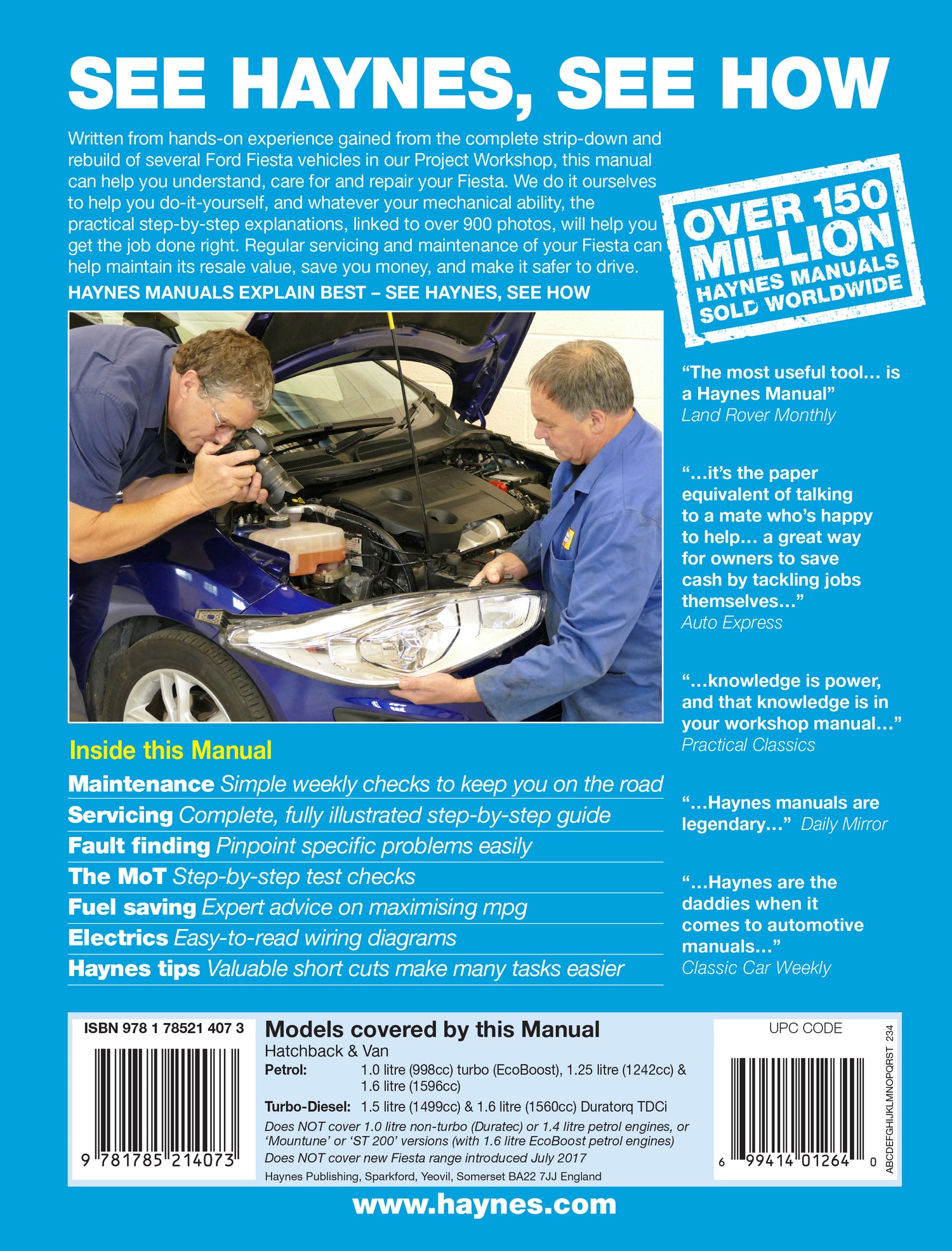 Ford Fiesta Petrol & Diesel (13 - 17) 62 to 17 Haynes Repair Manual