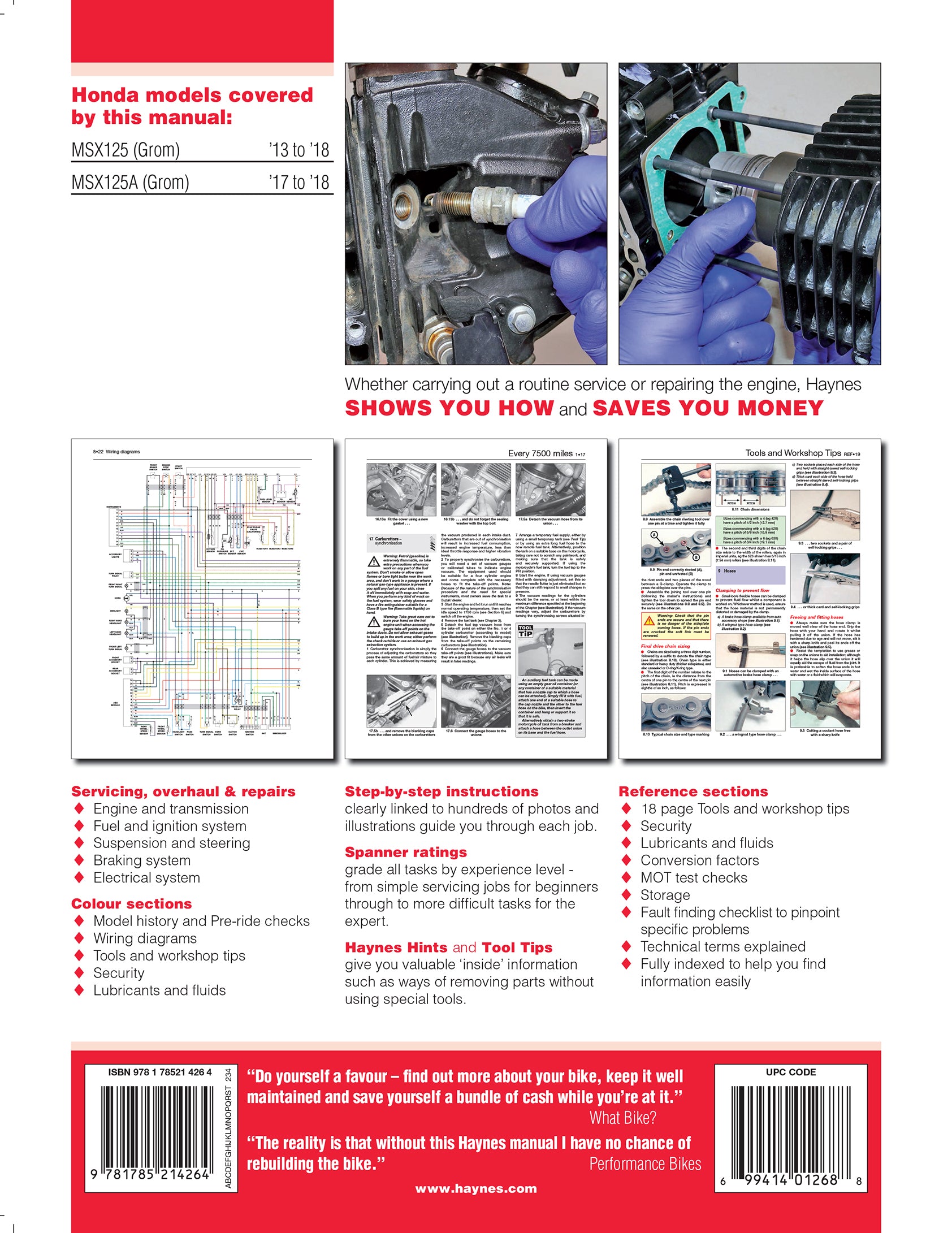 Honda MSX125 Grom (13-18) & MSX125A Grom (17-18) Haynes Repair
