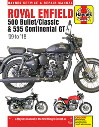 Royal Enfield 500 Bullet/Classic & 535 Continental GT (09 - 18) Haynes Repair Manual