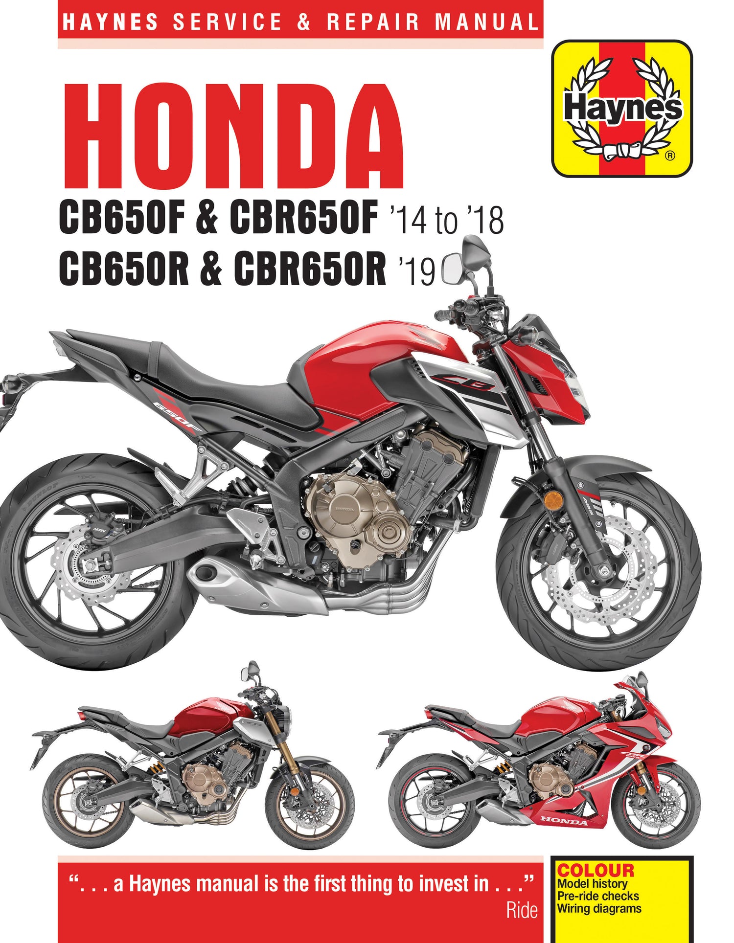 Honda CB650F & CBR650F, CB650R & CBR650R (2014 - 2019) Haynes Repair Manual