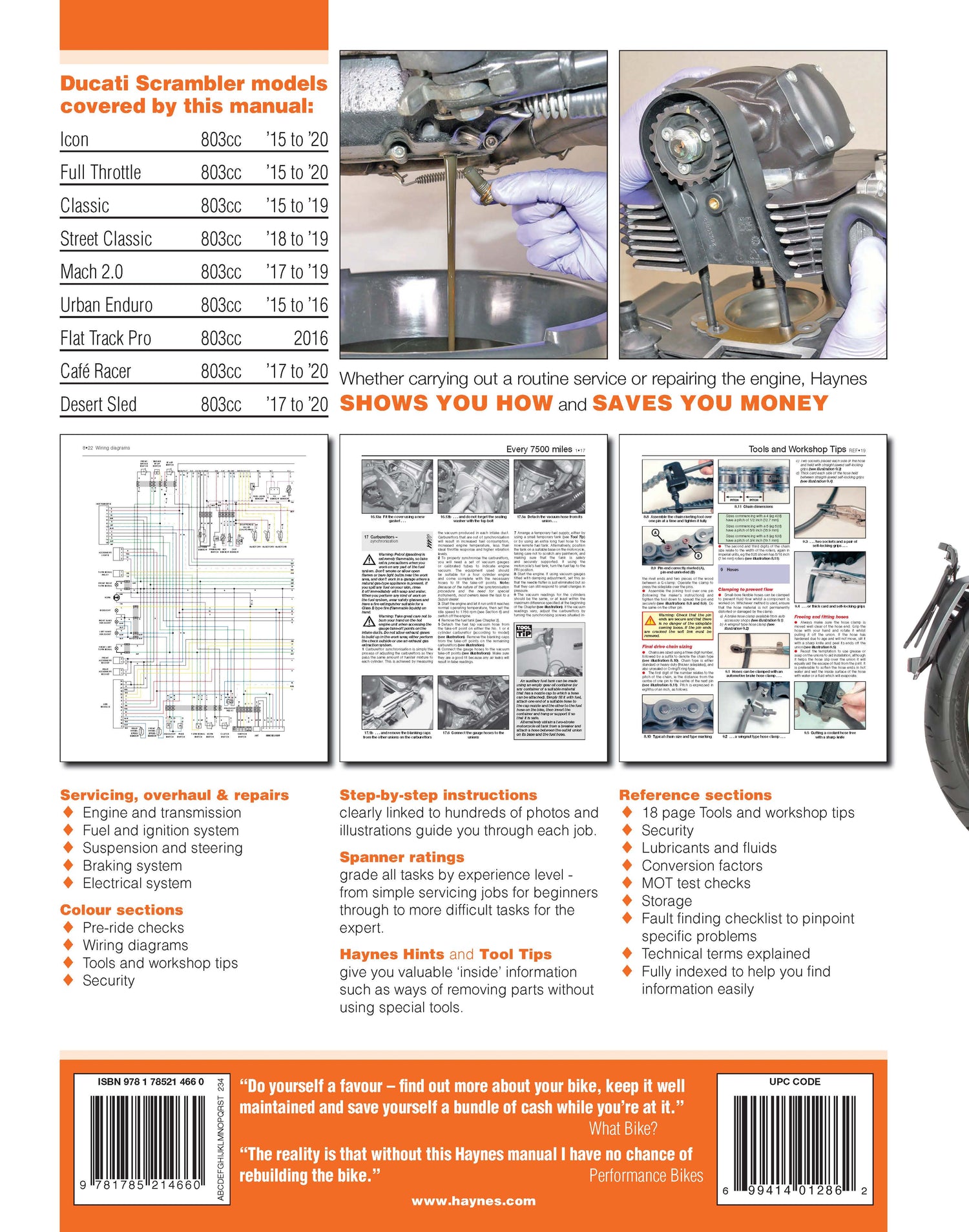 Ducati Scrambler 803 (15 - 20) Haynes Repair Manual