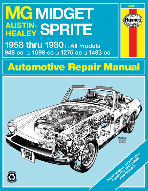 MG Midget & Austin-Healy Sprite (58-80) models covered MG Midget 1500 Roadster (74-80), Austin-Healy (58-72) & MG Midget (61-79) Haynes Repair Manual (USA)