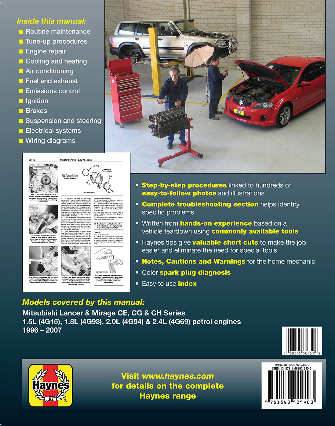 Mitsubishi Lancer (96-07) Haynes Repair Manual – Haynes Manuals