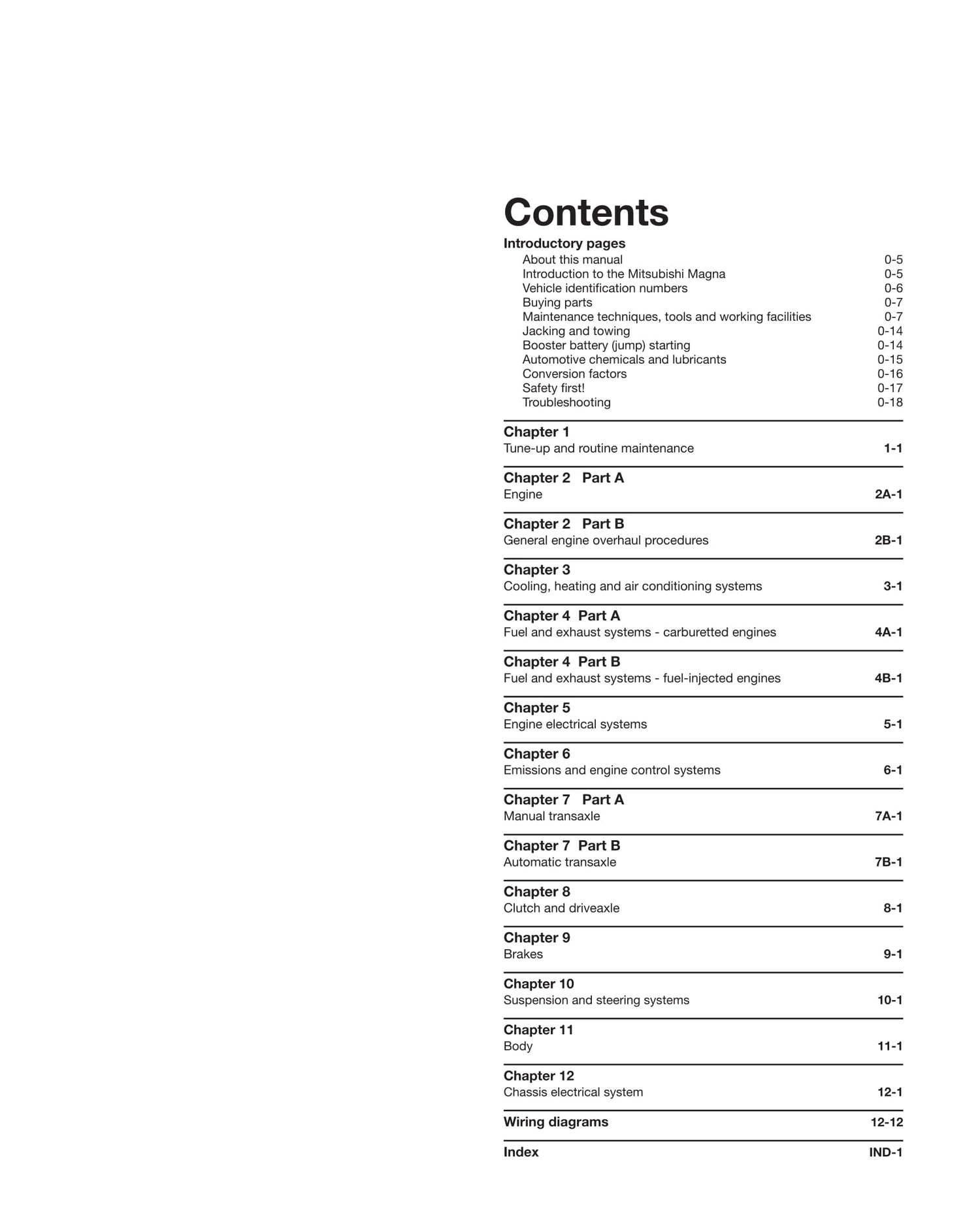 Mitsubishi Magna (85-91) Haynes Repair Manual