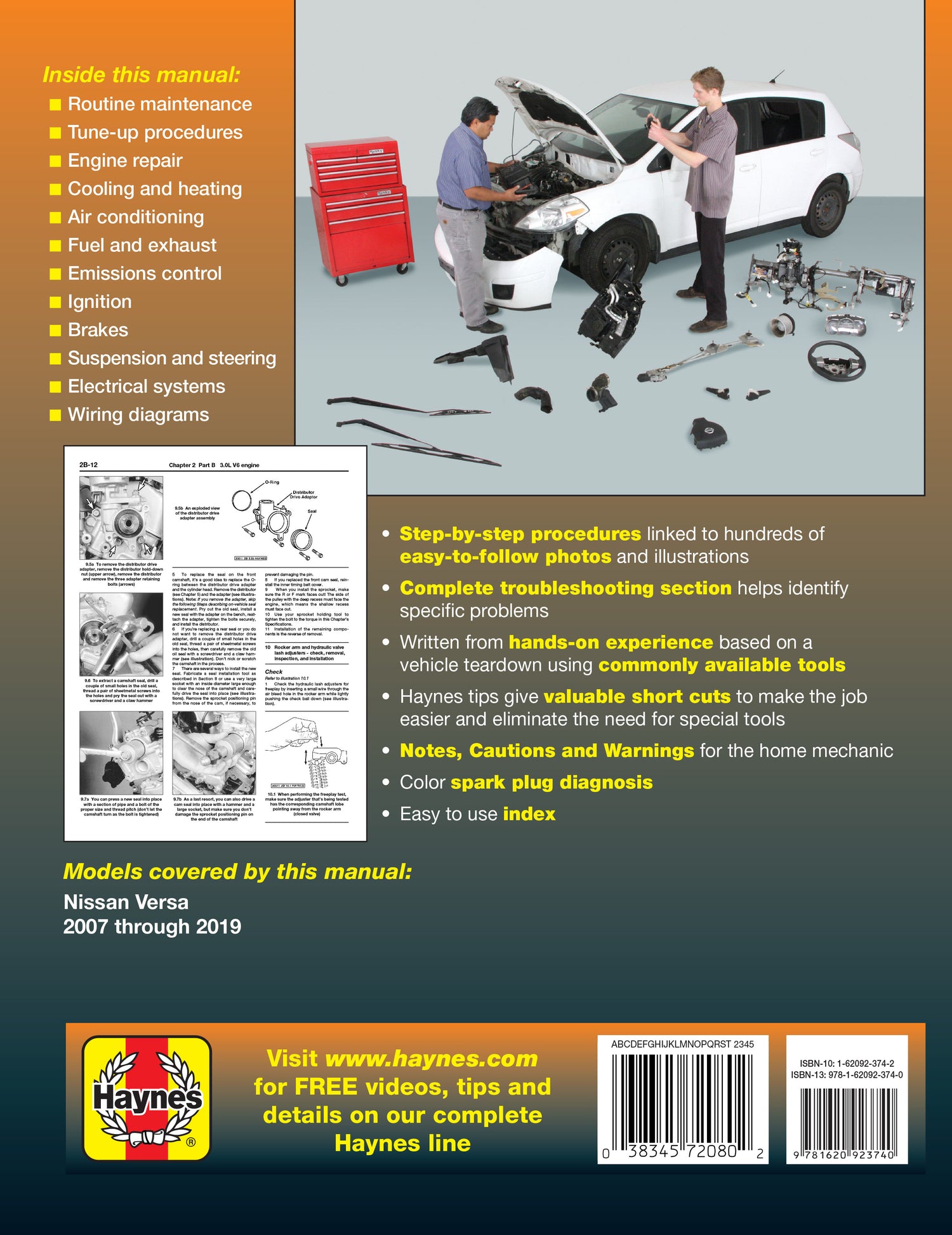 Nissan Versa (Tiida) (2007-2019) Haynes Repair Manual (USA)