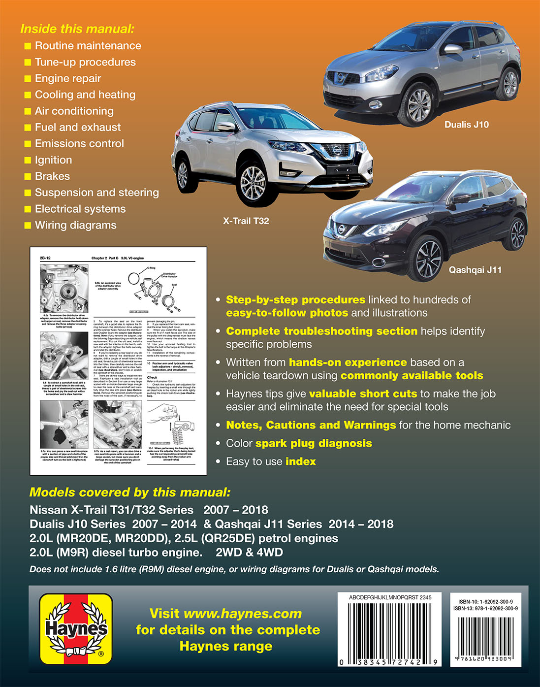 Nissan X-Trail / Dualis / Qashqai 2007-2018 Haynes Repair Manual