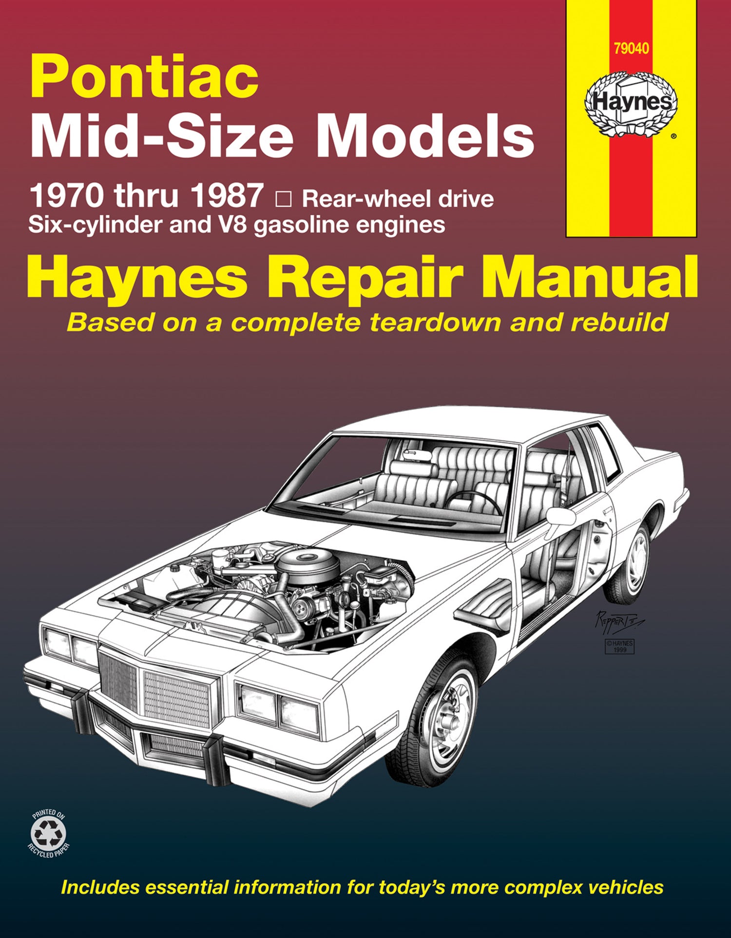 Pontiac Mid-sized (70-87) covering Bonneville (82-86), Grand Am (73-80), Grand Prix (70-87), LeMans (70-81) & Tempest (70) Haynes Repair Manual (USA)