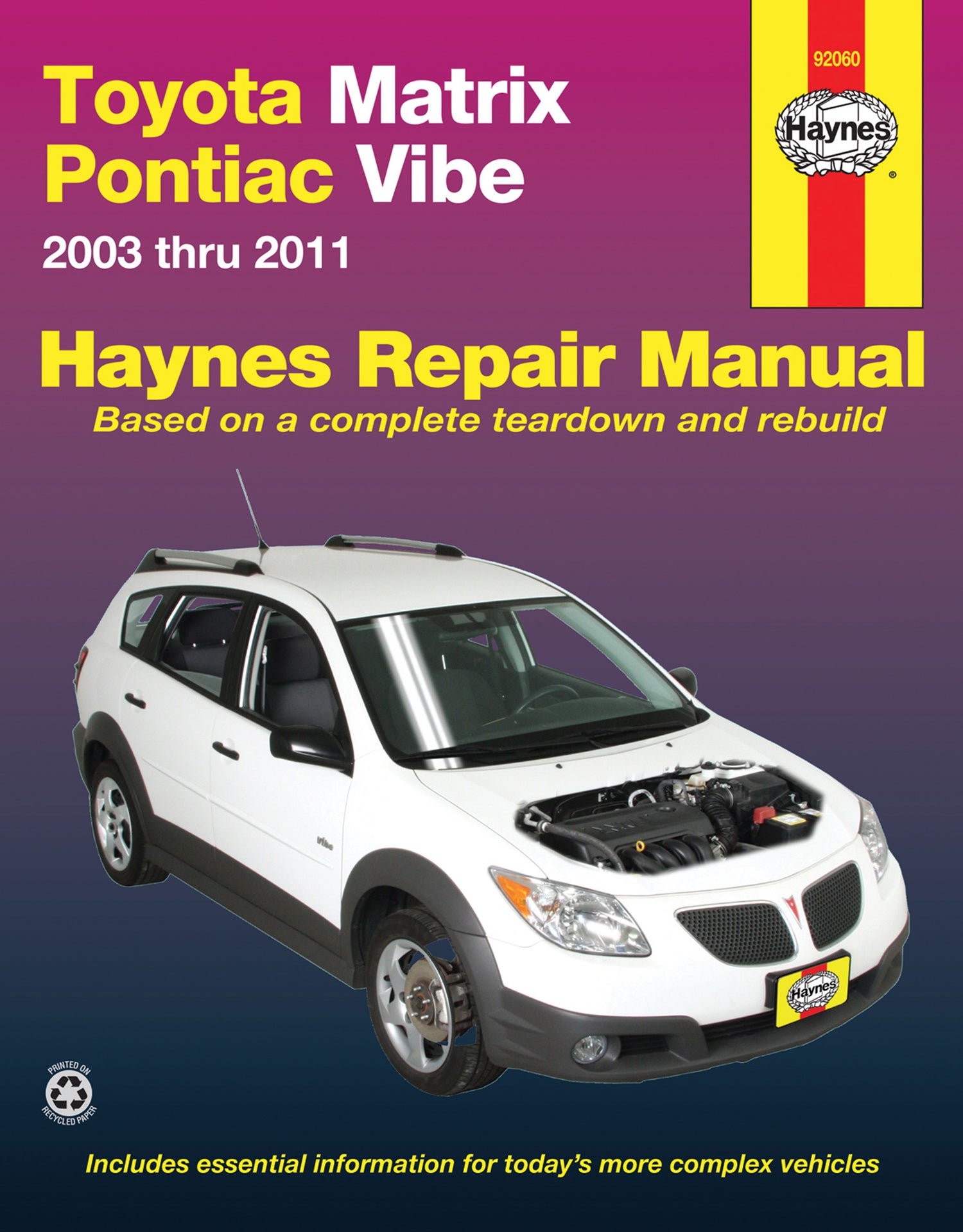 Toyota Matrix Matrix (2003-2011) & Pontiac Vibe (2003-2010) Haynes Repair Manual (USA)