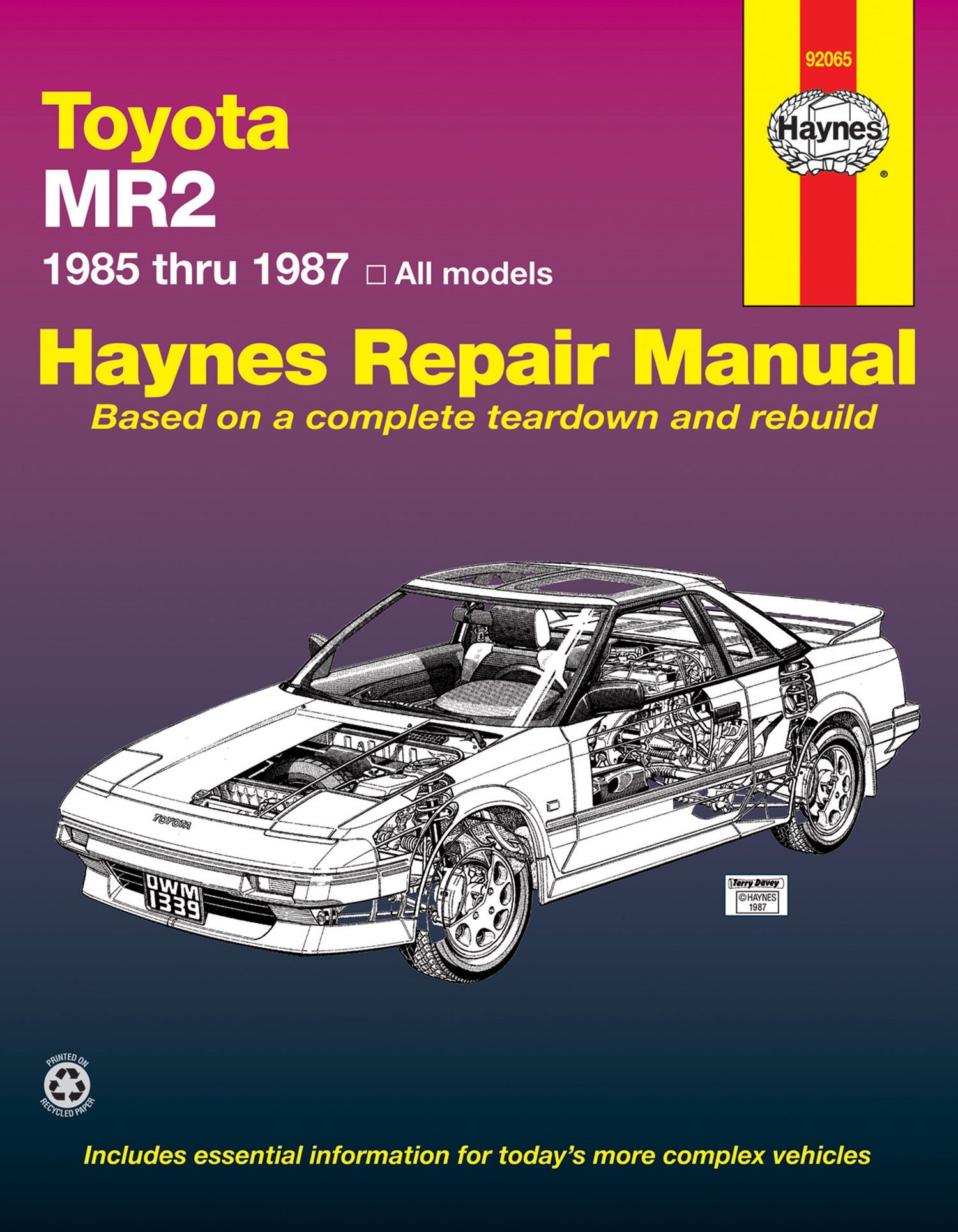Toyota MR2 (1985-1987) Haynes Repair Manual (USA)