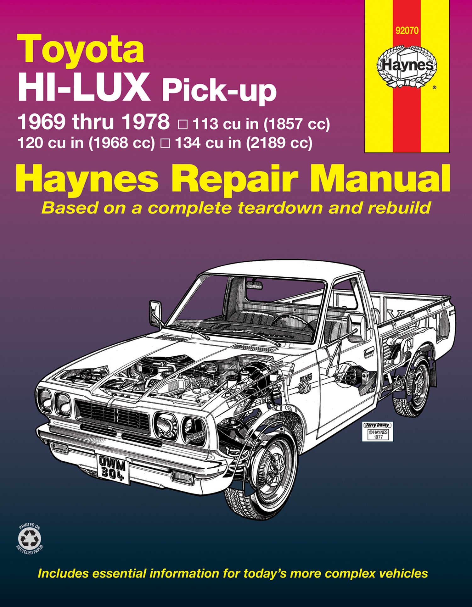Toyota Hi-Lux & Hi-Ace pick-ups (1969-1978) Haynes Repair Manual (USA)