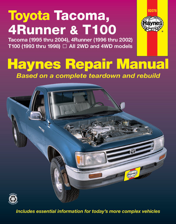 Toyota Tacoma (1995-2004), 4 Runner (1996-2002)& T100 (1993-1998) Haynes Repair Manual (USA)