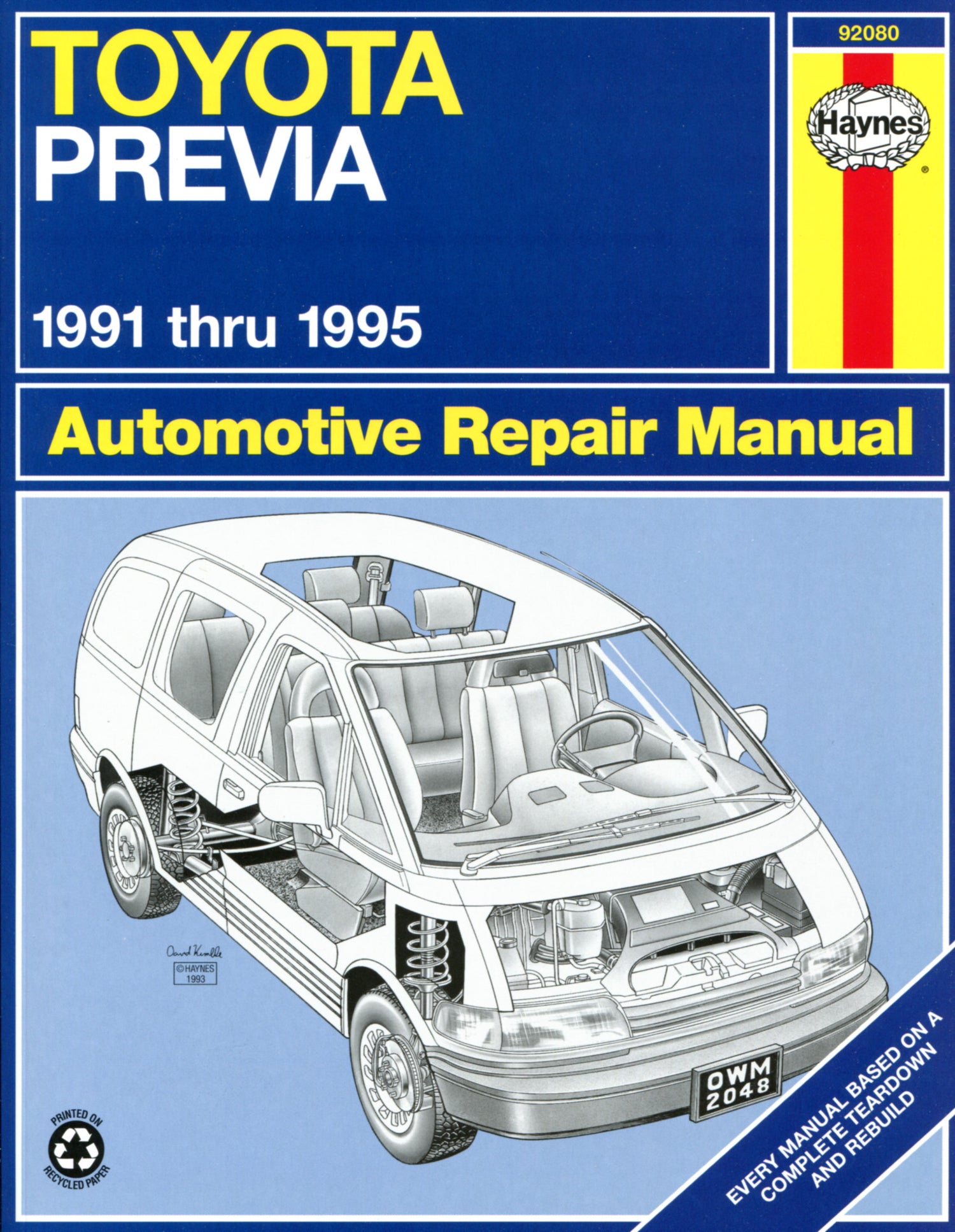 Toyota Previa (1991-1995) Haynes Repair Manual (USA)