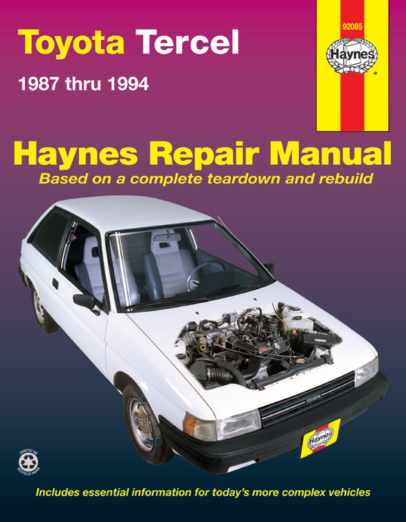 Toyota Tercel (1987-1994) (excludes FWDs & station wagons) Haynes Repair Manual (USA)