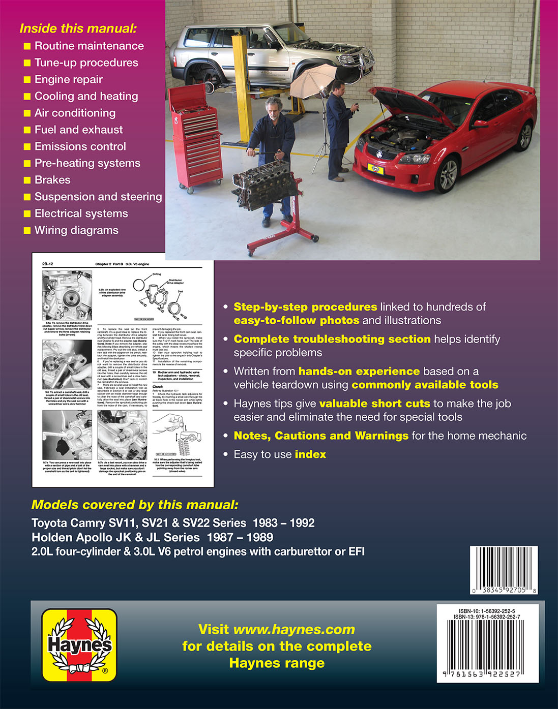 Toyota Camry (83-92) & Holden Apollo (89-93) Haynes Repair Manual