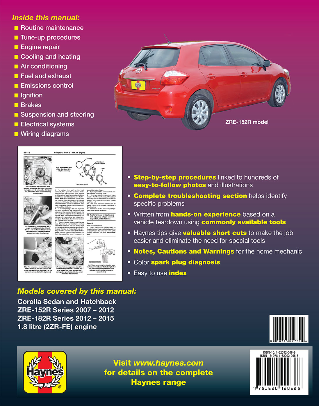 Toyota Corolla (07-15) Haynes Repair Manual