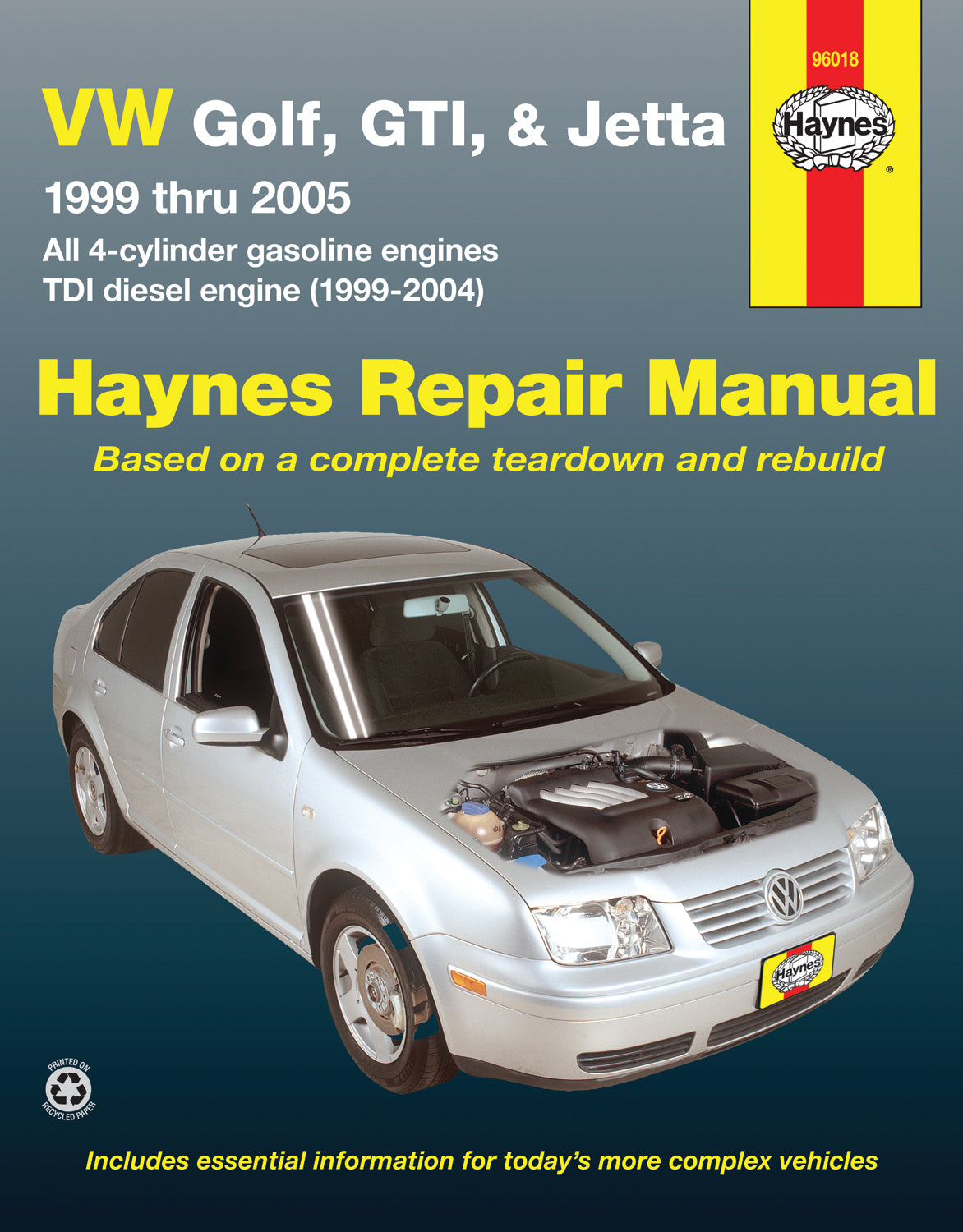 Volkswagen VW Golf, GTI, & Jetta (1999-2005)& TDI diesel (1999-2004) Haynes Repair Manual (USA)