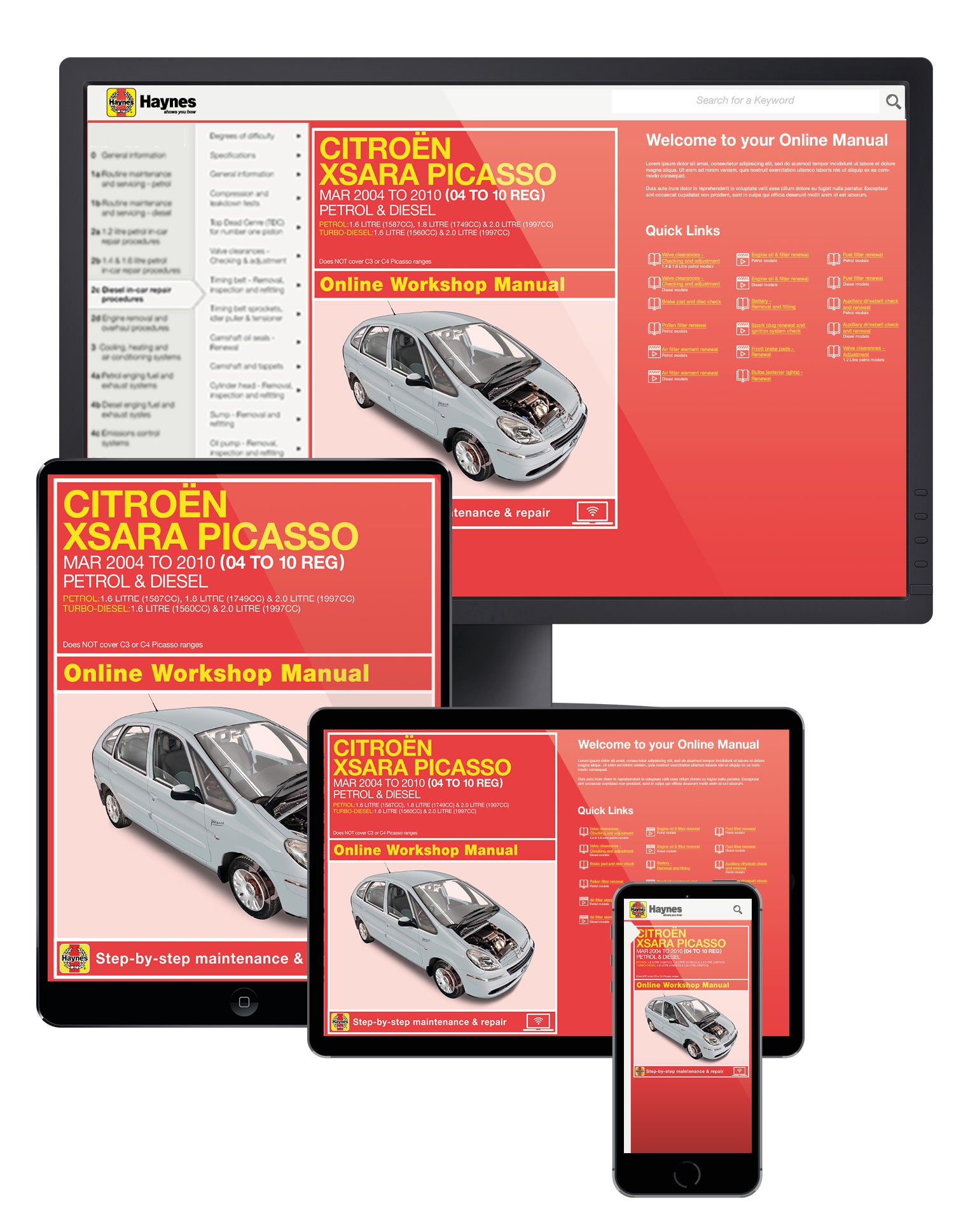 Citroen Xsara Picasso Petrol & Diesel (2004 - 2010) Haynes Repair Manual