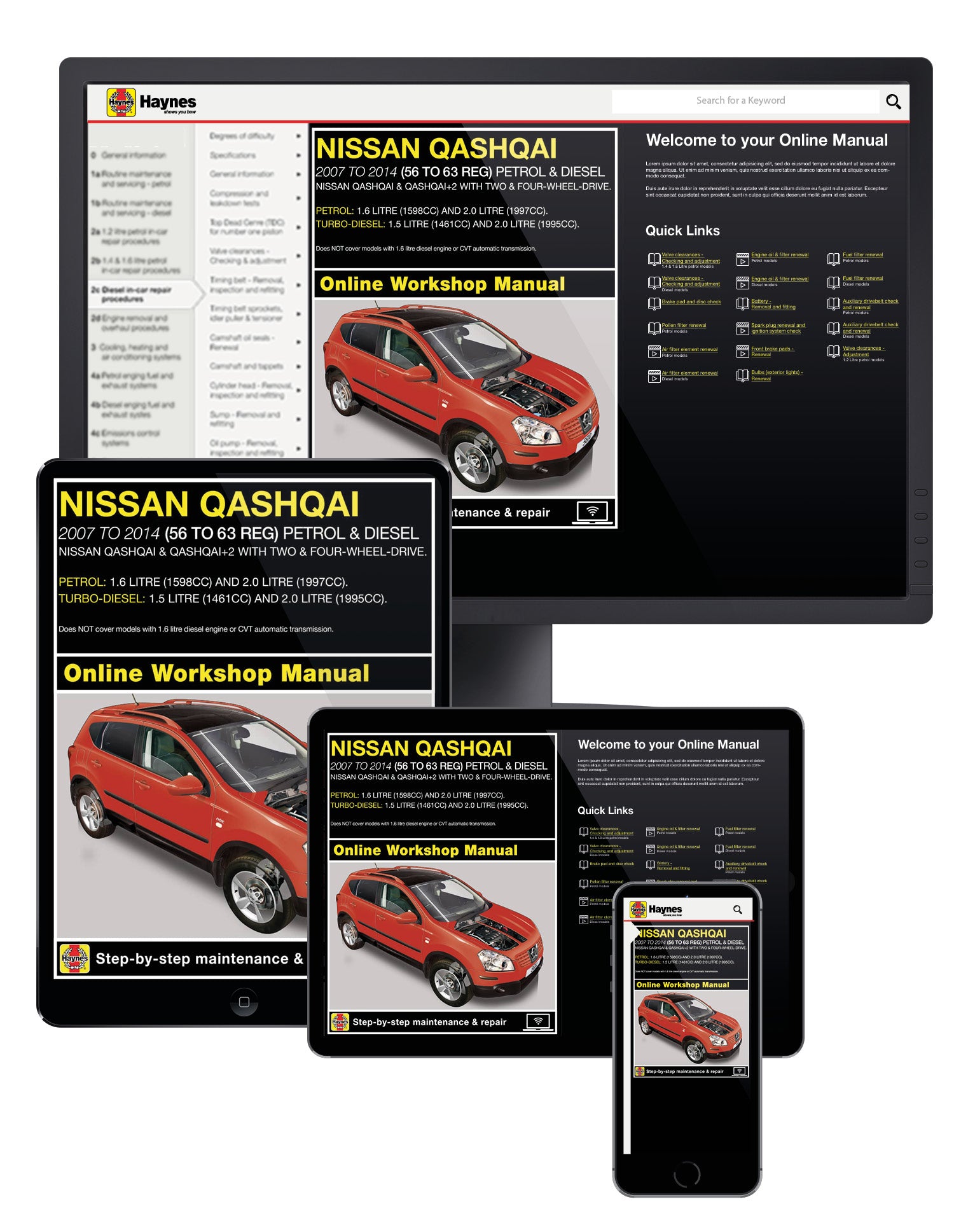 Nissan Qashqai Petrol & Diesel 2007 - 2013 Haynes Repair Manual