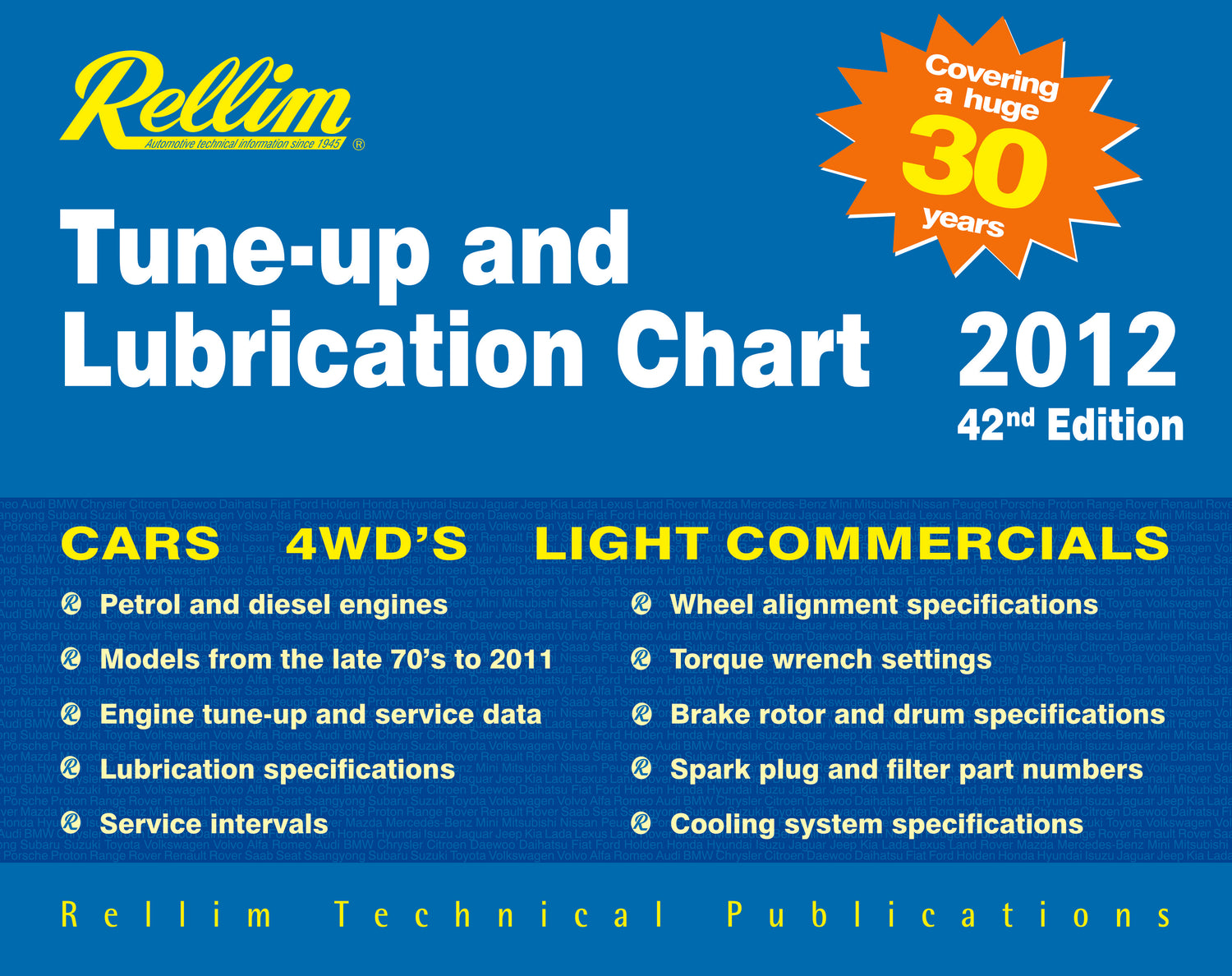 Rellim Tune-up & Lubrication Chart 2012 42nd Edition
