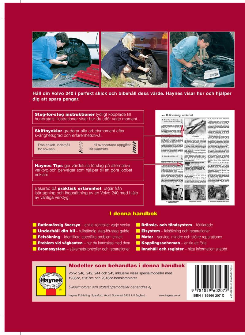 Volvo 240, 242, 244 and 245 1974 - 1993 Haynes Repair Manual (svenske utgava)