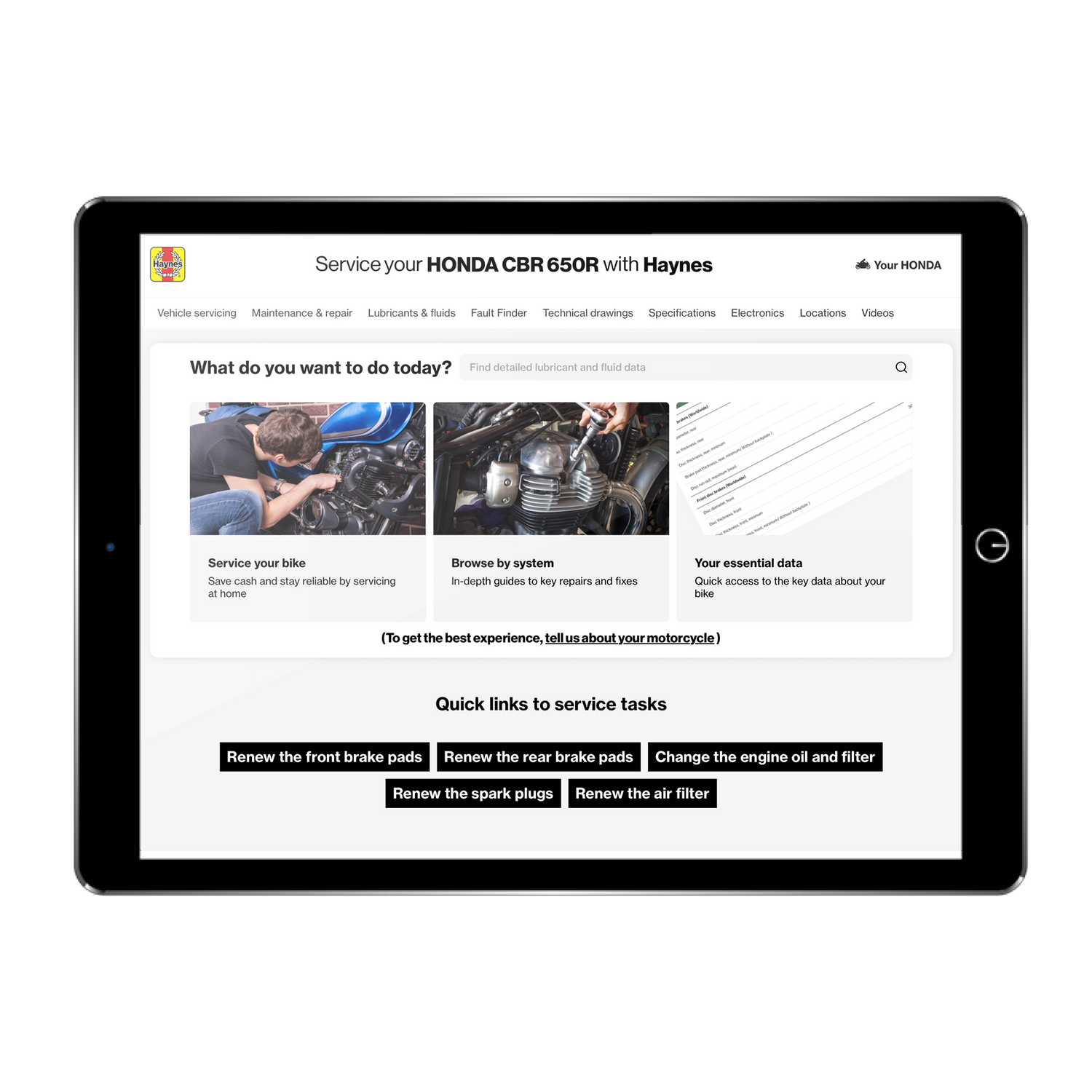 Honda CBR650R (2019 - 2023) Haynes Service & Maintenance Mini-Manual