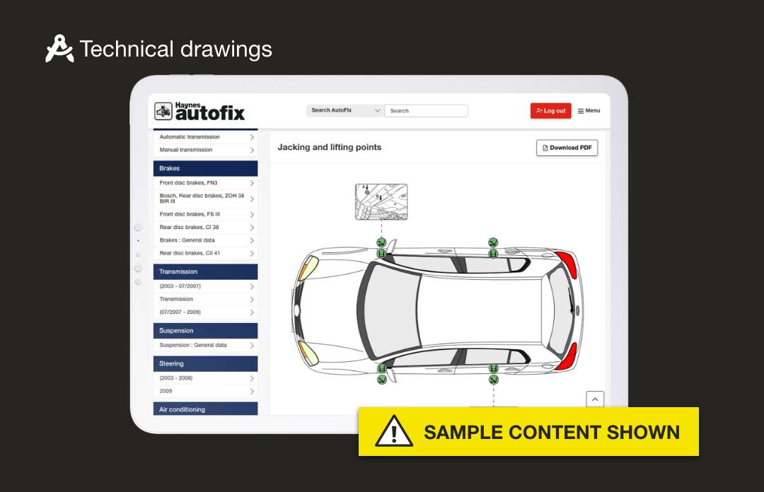 Autofix product sample content for technical drawings