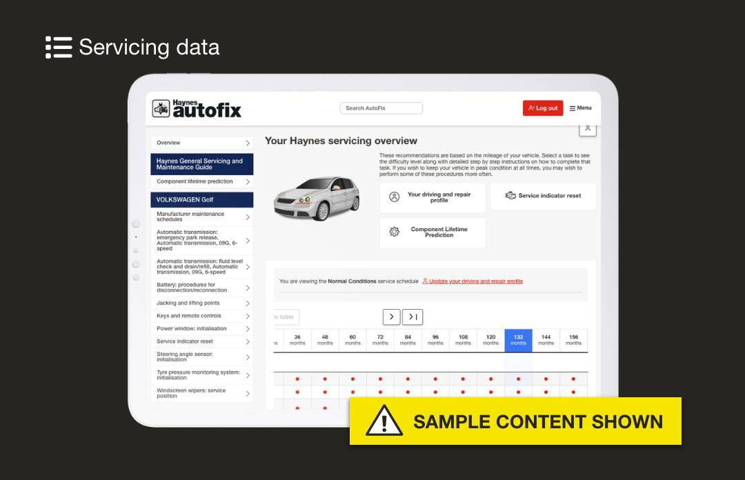 Autofix product sample content for servicing data