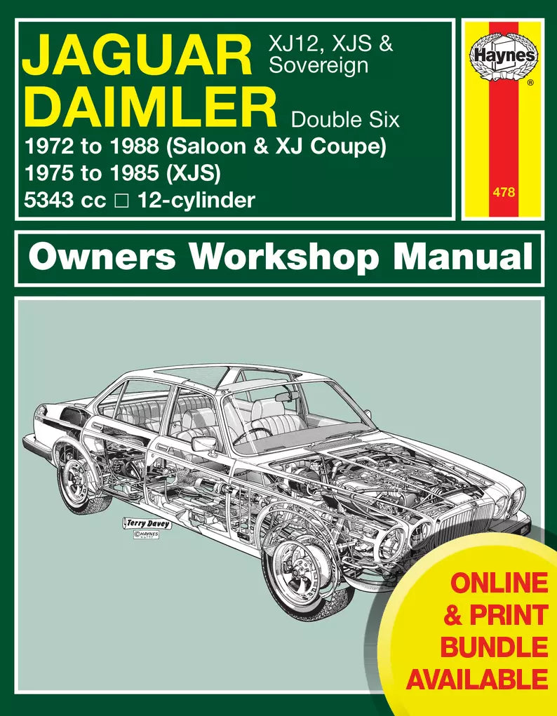 Jaguar XJ12, XJS & Sovereign; Daimler Double Six (72 - 88) Haynes