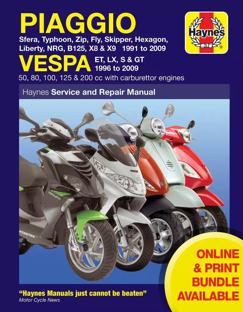 Piaggio (Vespa) Scooters (91 - 09) Haynes Repair Manual – Haynes