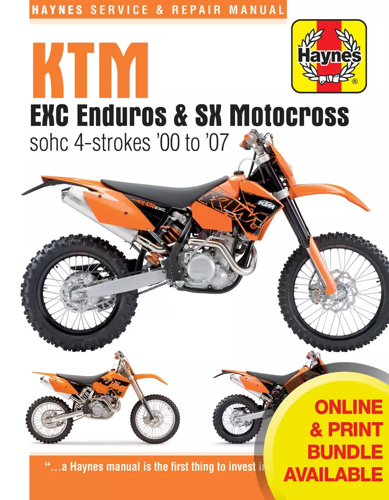KTM EXC Enduro & SX Motocross (00 - 07) Haynes Repair Manual